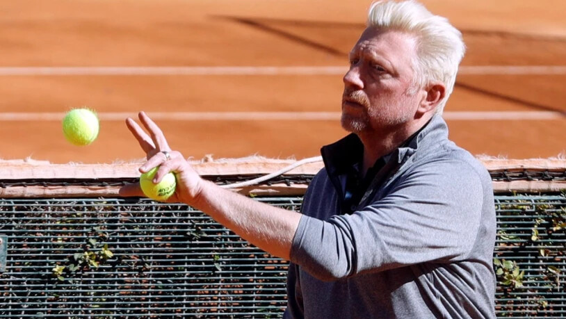 Mit dem deutschen Davis-Cup-Team in Valencia: Boris Becker