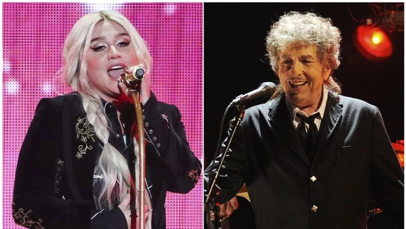 Kesha (l), Bob Dylan (r) und vier weitere MusikerInnen haben soeben das Album "Universal Love" herausgebracht mit Liebeslied-Klassikern, in denen die Geschlechterrollen variiert werden.