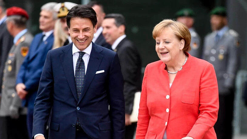 Italiens Ministerpräsident Giuseppe Conte und Bundeskanzlerin Angela Merkel sind sich einig, dass der EU-Aussengrenzenschutz und die Grentschutzagentur Frontext verstärkt werden müssen.