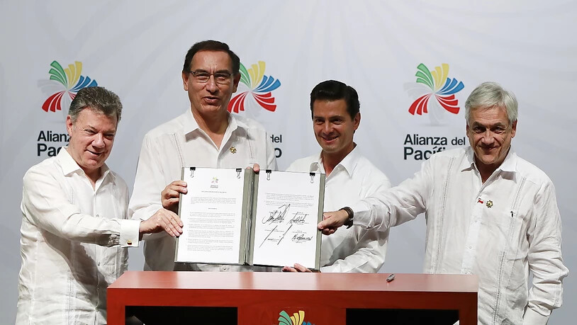 Die Präsidenten Kolumbiens, Perus, Mexikos und Chiles machen beim Freihandel vorwärts und unterzeichneten am Dienstag (Ortszeit) eine entsprechende Erklärung.