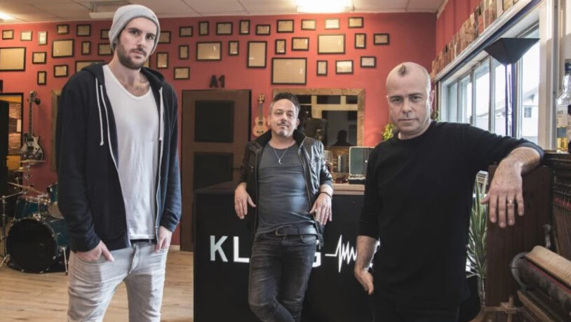 Sandro Dietrich (l.), Lou Zarra (m.) und Stämpf bilden die Firma Klangstark. 