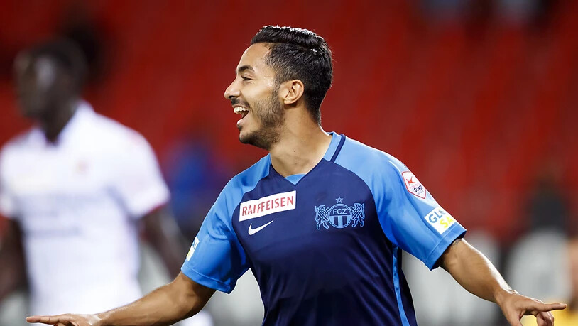 Salim Khelifi freut sich über sein 1:0 für den FCZ