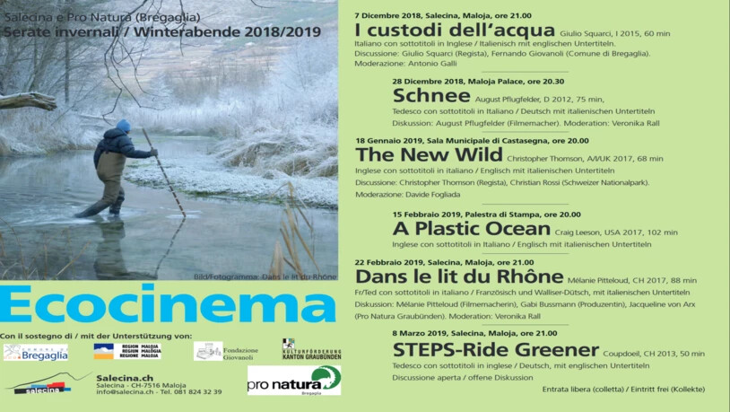 Der Flyer zur Filmreihe Ecocinema zeigt, welche Filme wann und wo laufen. 