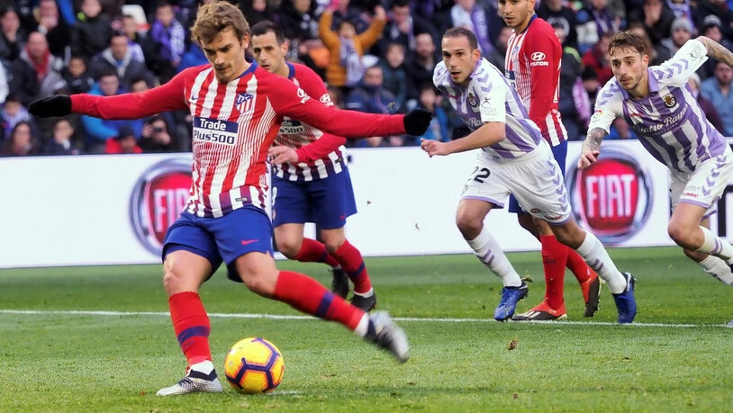 Antoine Griezmann traf für Atlético Madrid zweimal - hier mittels Penalty