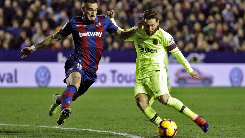 Lionel Messi war von Levante nicht zu stoppen und hatte bei allen fünf Toren seine Füsse im Spiel