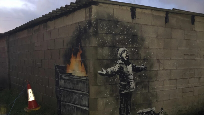 Banksys neuster Wurf: Graffiti in Port Talbot, Wales.