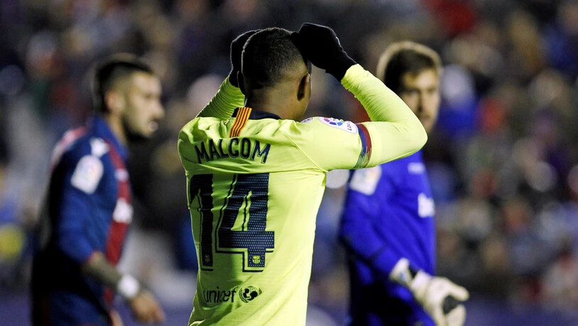 Der FC Barcelona um Malcom tat sich gegen Levante sehr schwer
