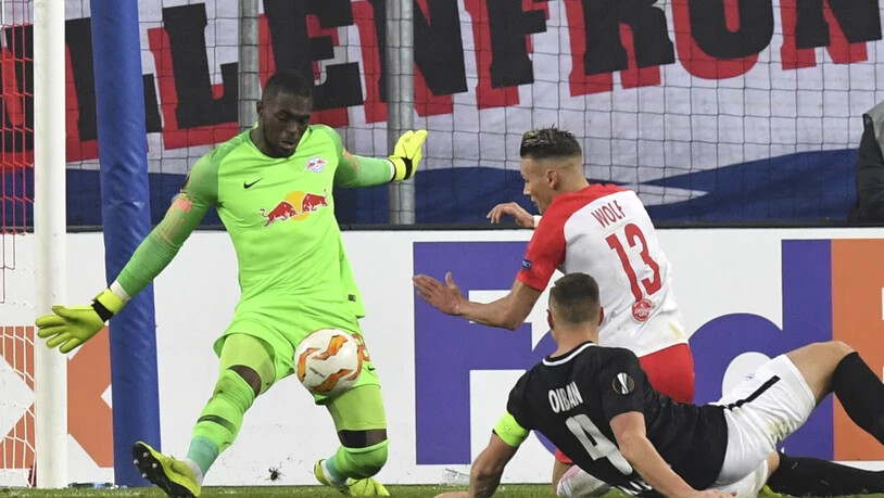 Yvon Mvogo kam beim 3:0-Sieg gegen Hannover zu seinem zweiten Bundesliga-Einsatz für RB Leipzig