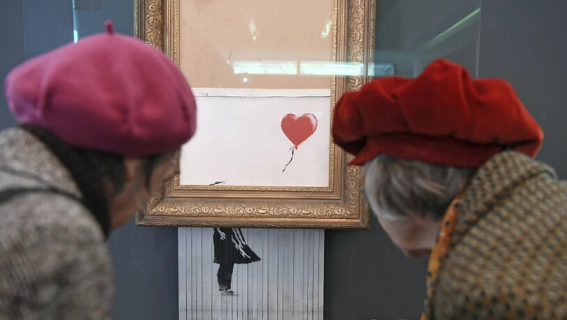 Hiess mal "Girl with Ballon" und trägt neu den Titel "Love is in the Bin": Das geschredderte Banksy-Werk lockt das Publikum in Scharen ins Museum.