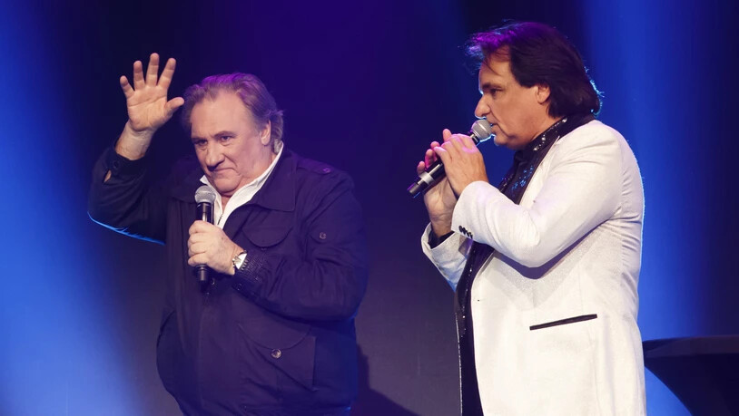 Gérard Depardieu (links) an der Gala des FC Sion mit dessen Präsidenten Christian Constantin (rechts)