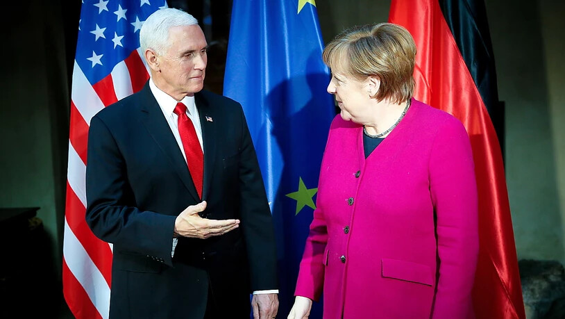 US-Vizepräsident Mike Pence und die deutsche Kanzlerin Angela Merkel am Samstag an der Münchner Sicherheitskonferenz.