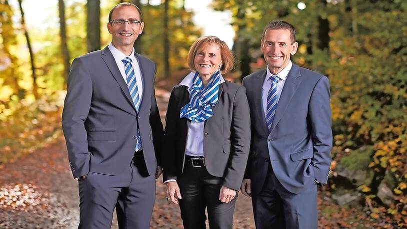 Die Bankspitze: Roman Elmer (links), Elfie Luchsinger und Martin Rhyner.