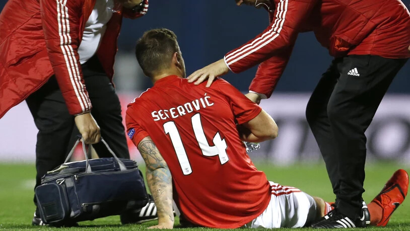 Benficas Stürmer Haris Seferovic musste verletzungsbedingt in der ersten Halbzeit ausgewechselt werden