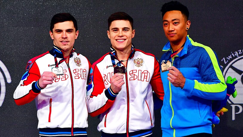 Artur Dalaloyan, Nikita Nagorni und Marios Georgiou holten im Mehrkampf die EM-Medaillen in Stettin