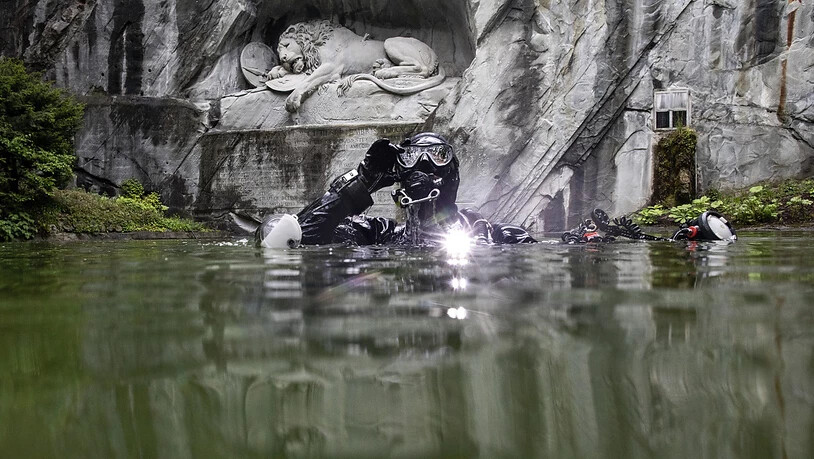 Am Samstag steigt sie wieder in den Teich beim Löwendenkmal: Tauchfotograifn Heidi Hostettler.