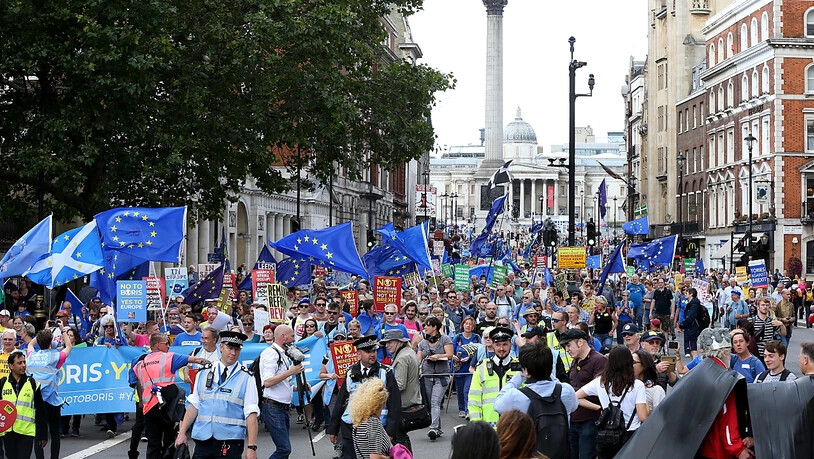 Tausende Menschen demonstrierten in London für einen Verbleib in der EU.
