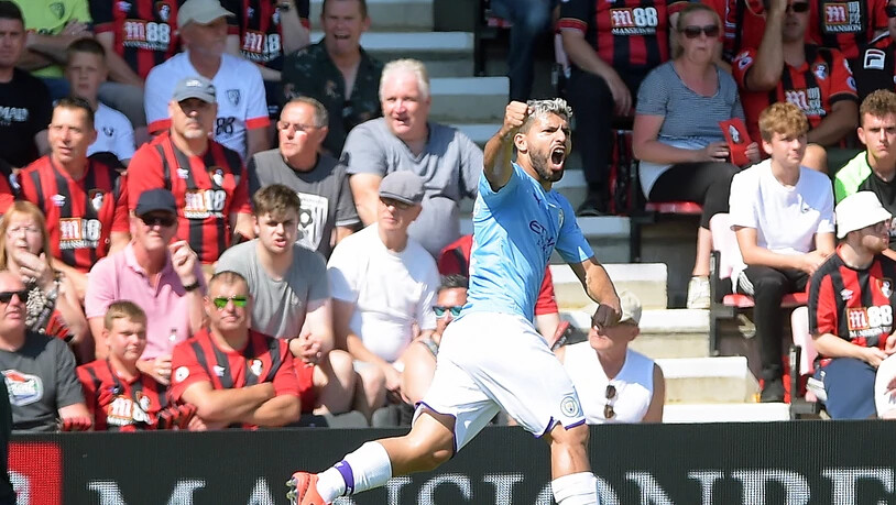 Sergio Agüero trifft beim Sieg von Manchester City gegen Bournemouth doppelt