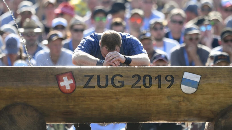Joel Wicki vor dem Schlussgang beim Brunnen