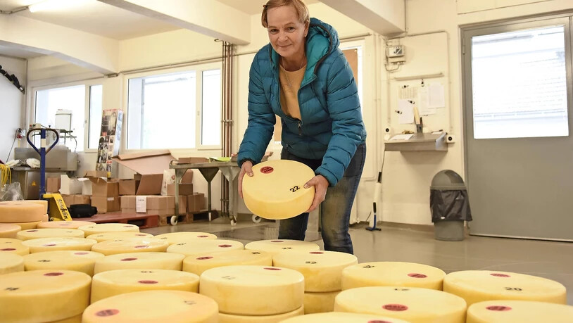 Noch eine letzte Wochenproduktion fürs Zentrallager: Ulrike Pianta bringt 150 frische Laibe Alpkäse von der Alp Obersee Rauti nach Glarus.