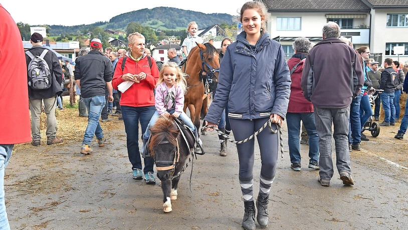 Beliebt: Ein begleiteter Ritt auf dem Pony oder dem Pferd gehört zu den Viehmarkt-Attraktionen.