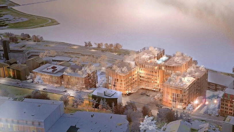 Kompromisslösung: So würde das redimensionierte Projekt auf dem Areal Serletta Süd in St. Moritz Dorf aussehen.
