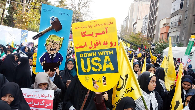 Alle Jahre wieder: Protest gegen den "Satan" vor der US-Botschaft in Teheran.