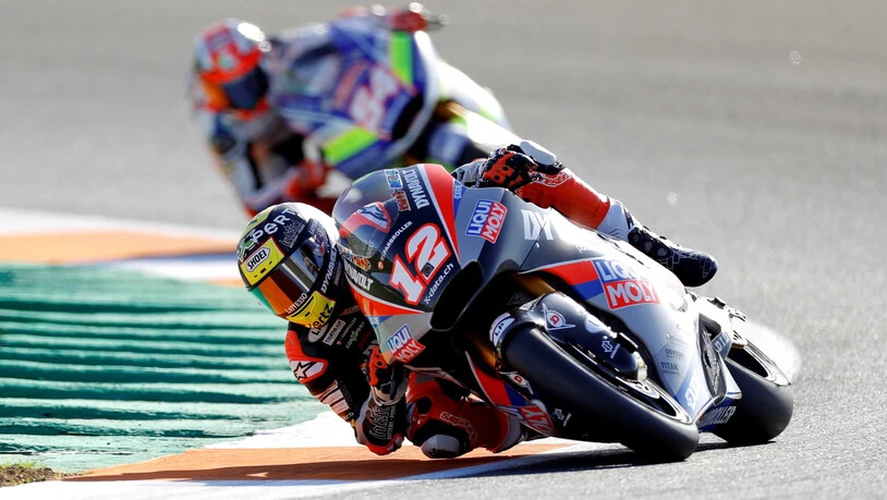 Tom Lüthi unterwegs auf dem Circuit in Valencia, wo das 19. und letzte Moto2-Rennen dieser Saison ausgetragen wird