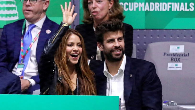 Shakira, die bei der Schlusszeremonie einen Auftritt hatte, mit ihrem Ehemann, dem Fussballer und Davis-Cup-Investor Gerard Piqué