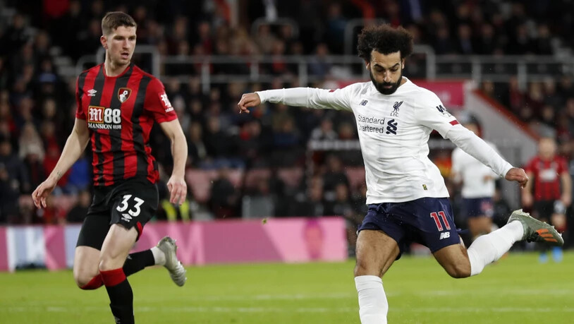 In der Premier League nicht zu stoppen: Mohamed Salah erzielt Liverpools dritten Treffer gegen Bournemouth