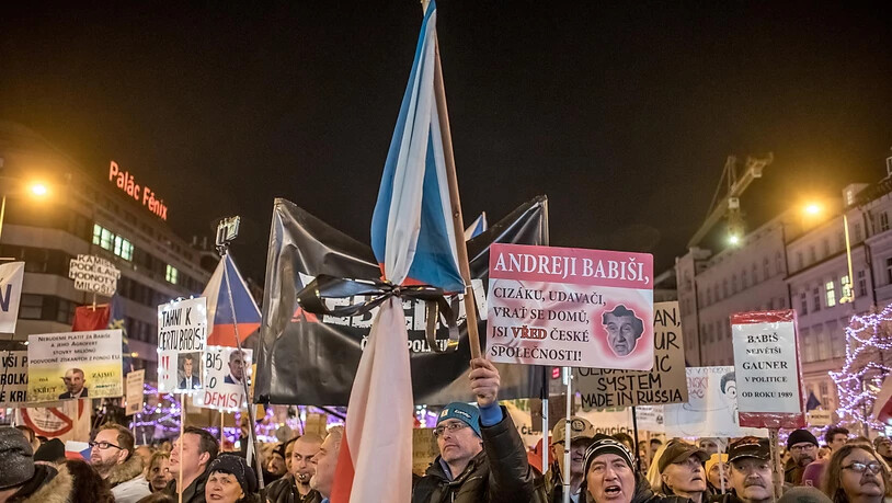 Proteste gegen Regierungschef Andrej Babis in Prag.