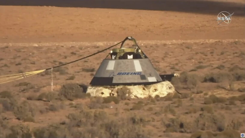 Nach dem gescheiterten Testflug zur ISS ist die unbemannte Boeing-Raumkapsel "Starliner" zur Erde zurückgekehrt.  (NASA via AP)