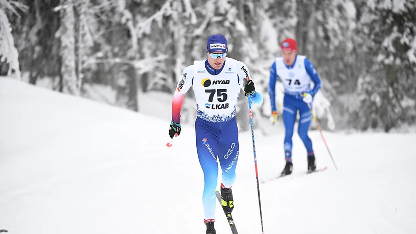 Dario Cologna mit kraftvollem Abstoss in der klassischen Technik. (Archivaufnahme)