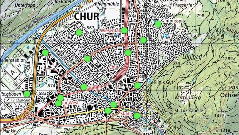 Hier stehen 5G-Antennen in der Stadt Chur.