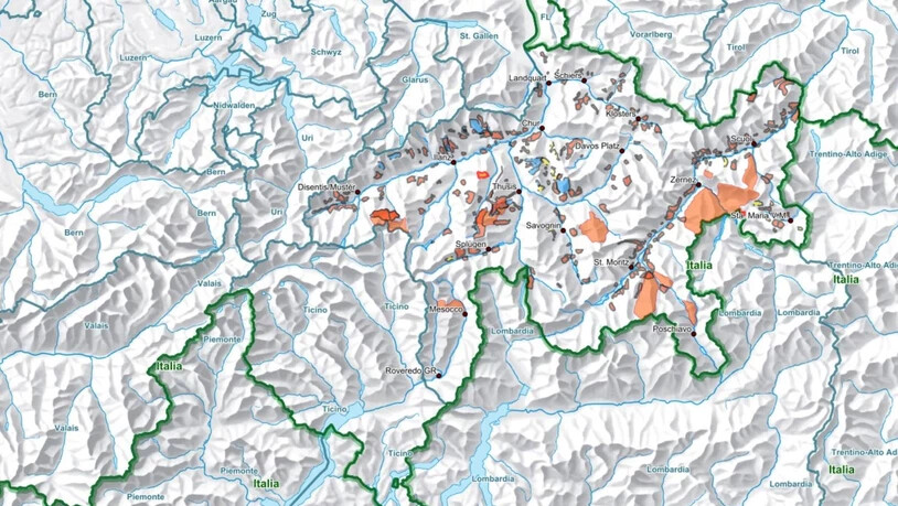 Interaktive Karte zum Kanton Graubünden zum Thema Wildruhezonen (draufklicken um mehr zu sehen). SCREENSHOT