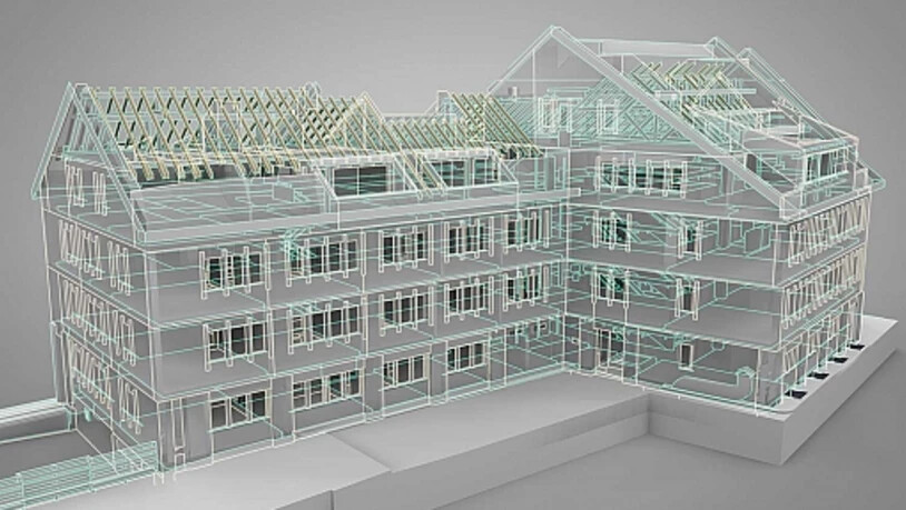 3-Modell vom Rathaus in Thusis.