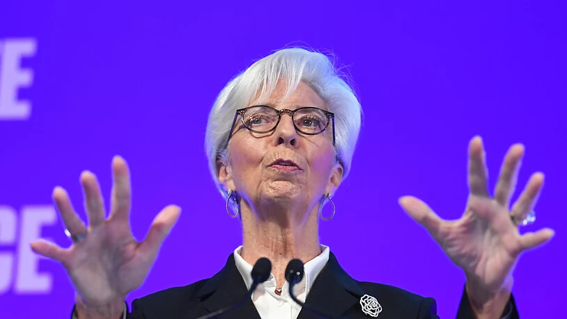 Einschwören auf gemeinsame Positionen: Die Chefin der Europäischen Zentralbank Christine Lagarde findet den Massnahmenplan von Deutschland und Frankreich zur Linderung der Coronavirus-Krise gut. (Archivbild)