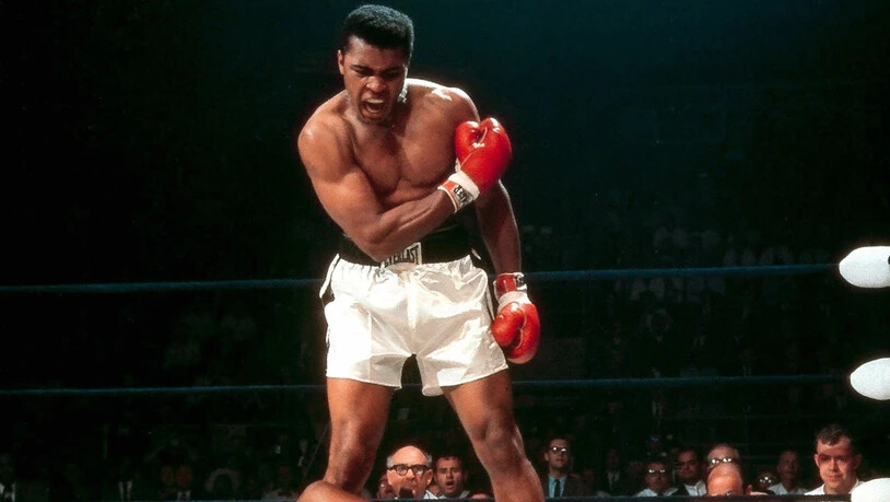 Muhammad Ali nach seinem Sieg 1965 gegen Sonny Liston