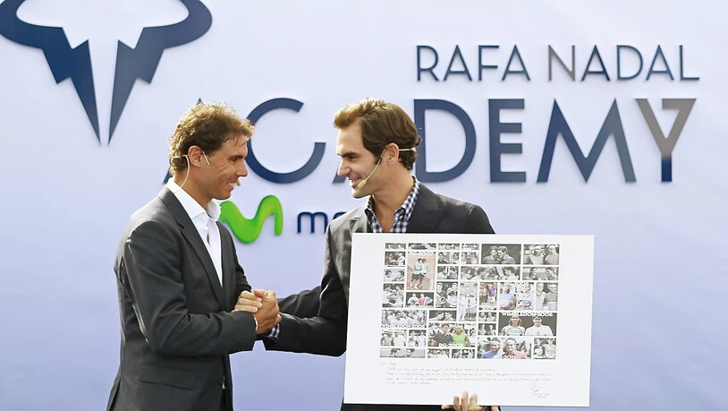 Aktuell befindet sich Nadal in der heimischen Academy (hier mit Roger Federer bei der Eröffnung 2016) auf Mallorca in der Vor-Vorbereitung auf eine mögliche Fortsetzung des Saison