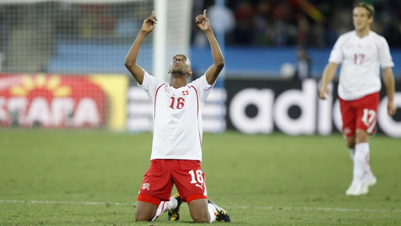 Gelson Fernandes nach dem Sieg gegen Spanien an der WM 2010 in Südafrika