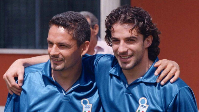Trotz grosser Bewunderung füreinander fanden die Trainer nie die richtige Taktik, um Roberto Baggio (li.) und den sieben Jahre jüngeren Alessandro Del Piero erfolgreich zusammen spielen zu lassen