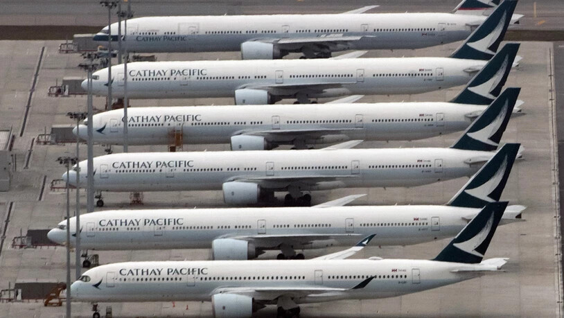 Auch die Flugzeuge von Cathay Pacific blieben wegen Corona grösstenteils am Boden: Bild vom 6. März 2020.