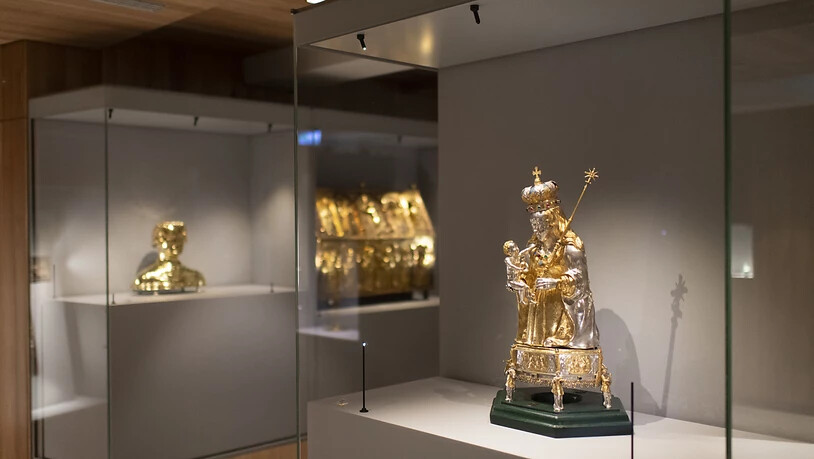 Halbfigur der Muttergottes um 1600, aufgenommen im neuen Domschatzmuseum des Bistums Chur, aufgenommen am Mittwoch, 26. August 2020, in Chur. Das neue Museum wird kommendes Wochenende eröffnet.