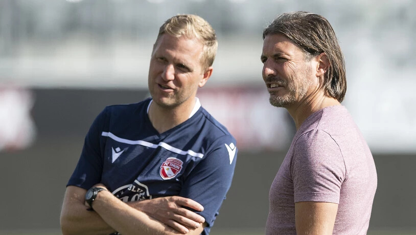 Trainer Marc Schneider (links) und Sportchef Andres Gerber, der designierte Präsident: Der FC Thun soll sich nach dem Abstieg auffangen