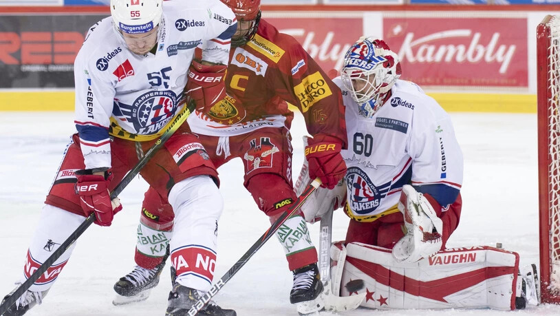 Eine Wand: Lakers-Goalie Melvin Nyffeler pariert in Langnau sämtliche 28 Schüsse auf sein Tor. 