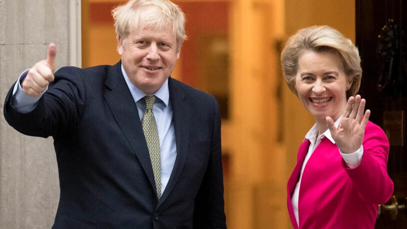 ARCHIV - Boris Johnson und Ursula von der Leyen treffen sich in der Downing Street. Foto: Stefan Rousseau/PA Wire/dpa/Archiv