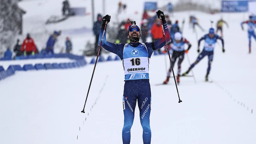 Ein 3. Rang wie ein Sieg: Benjamin Weger jubelt beim Zieleinlauf.