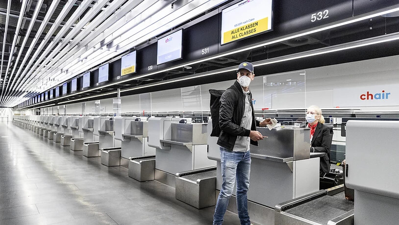 Flughafen Zürich im Januar mit tiefen Passagierzahlen