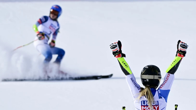 Im Riesenslalom schwingt Mikaela Shiffrin mit zwei Hundertsteln Rückstand ab - Lara Gut-Behrami jubelt erneut