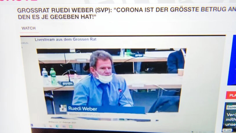 Ein Mann der klaren Worte: Grossrat Ruedi Weber ist aktuell auf mehreren weltweit bekannten Videoplattformen präsent – und kann sich über riesigen Zuspruch für seine klaren Worte freuen.