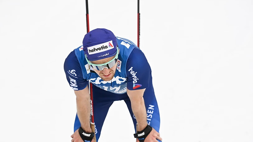 Trotz eines starken Rennens blieb Schlussläufer Roman Furger der Exploit verwehrt. Das Schweizer Quartett landet in der 4x10-km-Staffel knapp hinter dem Bronzerang. (Archivaufnahme)